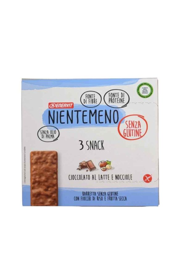 Snack Nientemeno cioccolato al latte e nocciole gr 33x3 Enervit