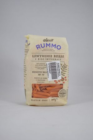 PENNETTE LENTICCHIE ROSSE E RISO INTEGRALE GR 300 RUMMO