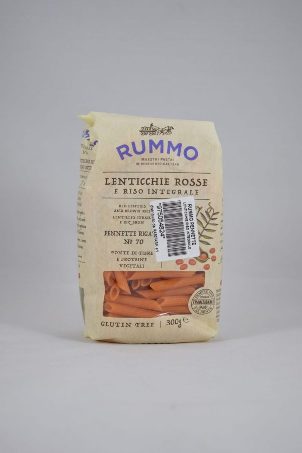 PENNETTE LENTICCHIE ROSSE E RISO INTEGRALE GR 300 RUMMO