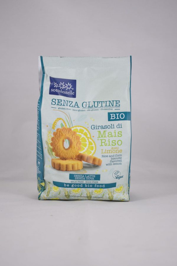 GIRASOLI DI MAIS E RISO GUSTO LIMONE BIO SENZA LATTOSIO E UOVA GR. 250 SOTTOLESTELLE