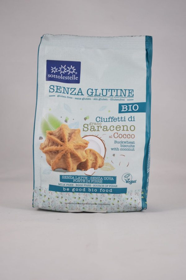 CIUFFETTI DI GRANO SARACENO E COCCO BIO SENZA LATTOSIO E UOVA GR. 250 SOTTOLESTELLE
