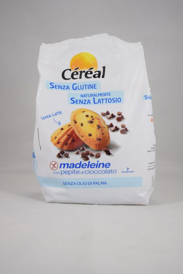 MADELEINE CON GOCCE DI CIOCCOLATO SENZA LATTOSIO GR. 30X7 PZ CEREAL
