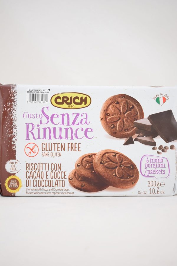 BISCOTTI CACAO E GOCCE DI CIOCCOLATO GR. 300 CRICH