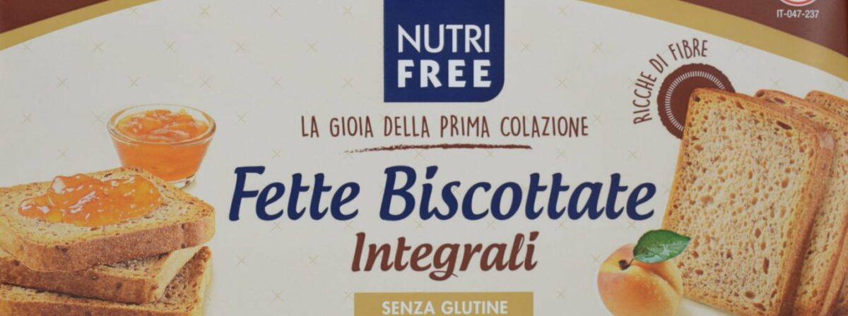 FETTE BISCOTTATE INTEGRALI SENZA LATTOSIO GR. 225 NUTRIFREE