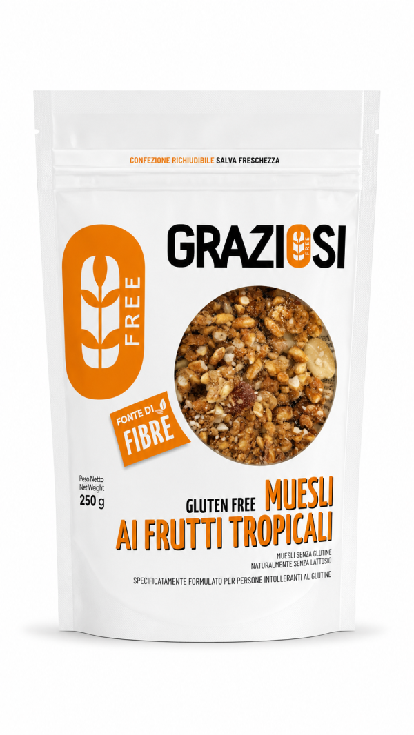 Muesli mandorle e frutti tropicali gr 250 Laboratorio Graziosi