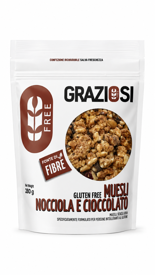 Muesli croccante cioccolato e nocciole gr 280 Laboratorio Graziosi