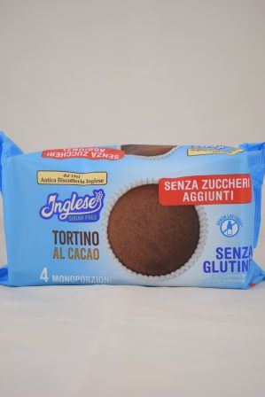 TORTINO AL CACAO SENZA ZUCCHERO SENZA LATTOSIO GR.40X4 INGLESE