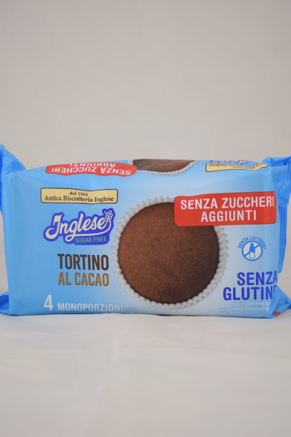 TORTINO AL CACAO SENZA ZUCCHERO SENZA LATTOSIO GR.40X4 INGLESE