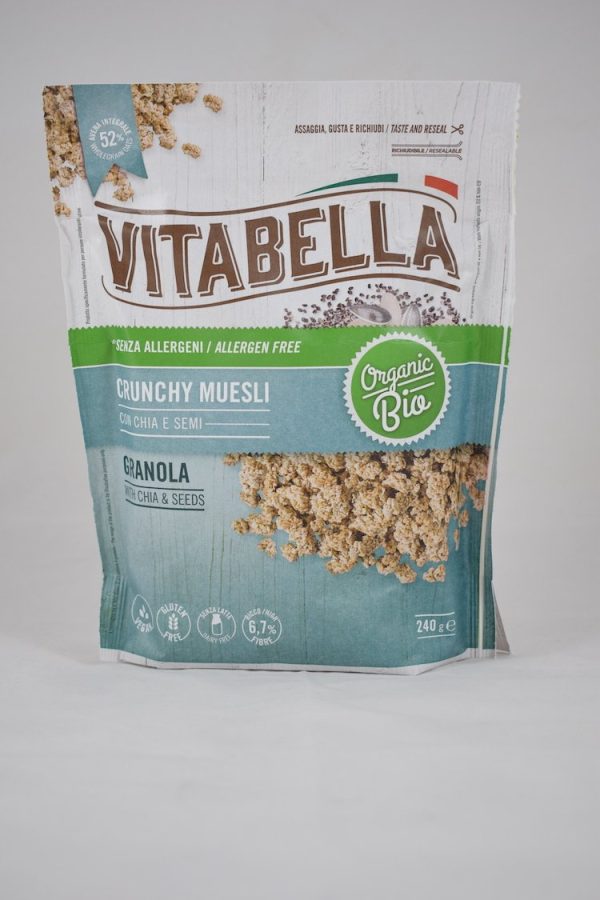 CRUNCHY MUESLI CON CHIA E SEMI BIO GR. 240 SENZA LATTE VITABELLA