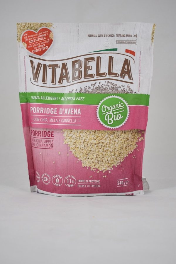 PORRIDGE D'AVENA CON CHIA MELA E CANNELLA BIO GR. 240 SENZA LATTE VITABELLA