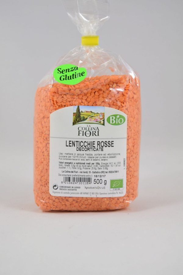 LENTICCHIE ROSSE DECORTICATE BIO GR. 500 LA COLLINA DEI FIORI