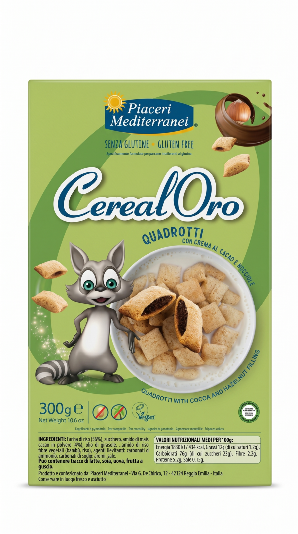 Quadrotti con crema al cacao e nocciole gr 300 Piaceri Mediterranei