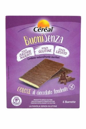 Barrette ai cereali golosi al cioccolato fondente senza lievito gr 17x6 Cereal