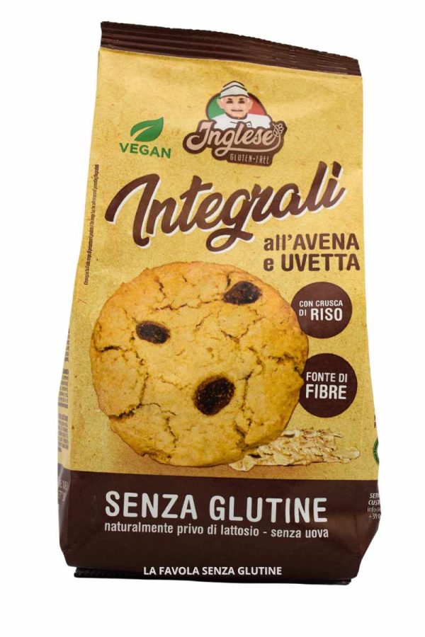 Biscotti integrali all'avena e uvetta vegan gr 300 Inglese