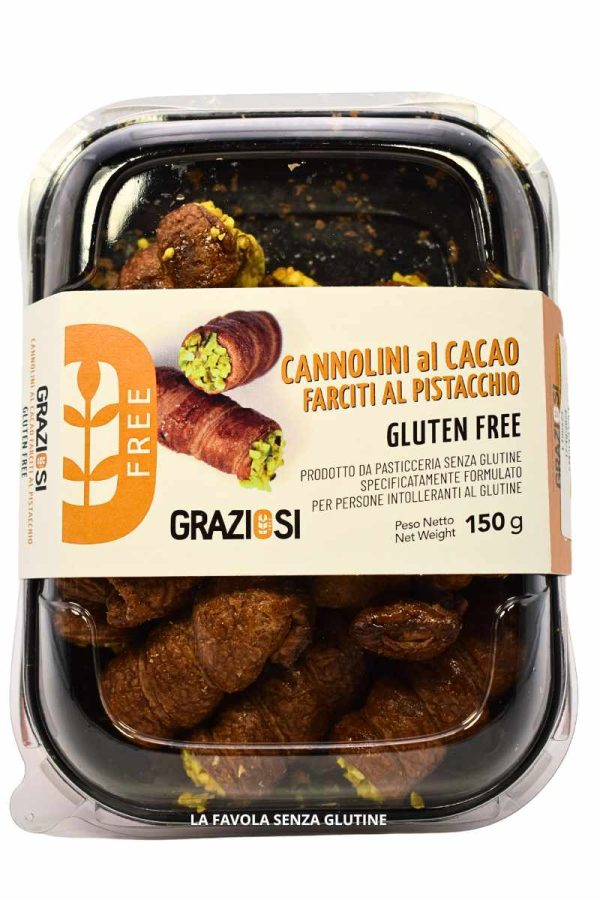 Cannolini al cacao farciti al pistacchio gr 150 Laboratorio Graziosi