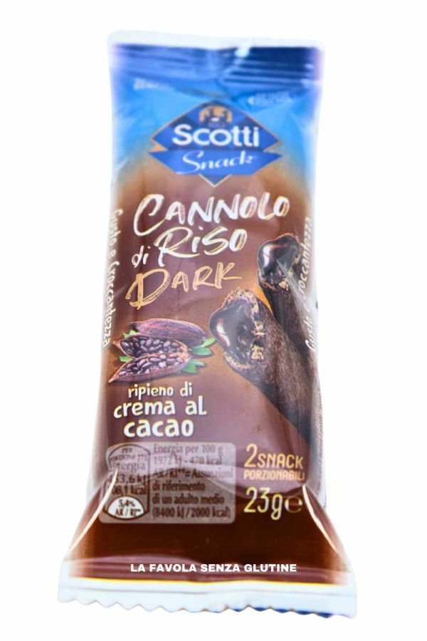 Cannolo di riso dark ripieno di crema al cacao gr 23 Riso Scotti