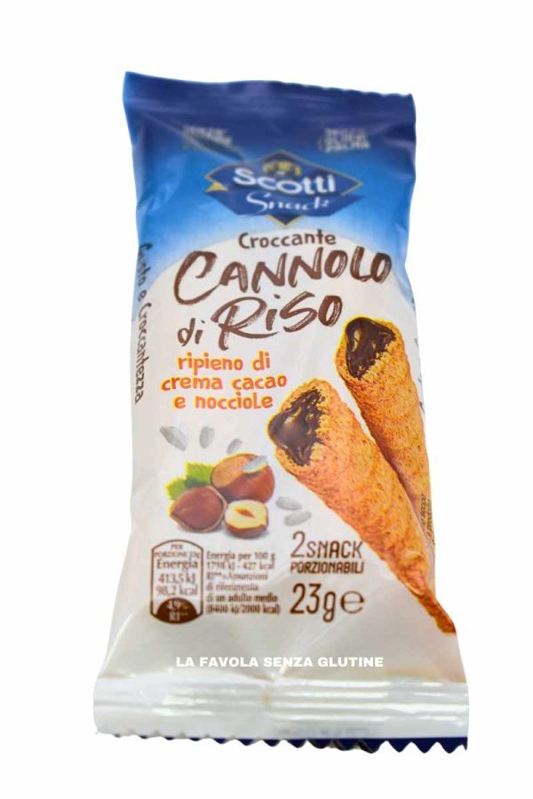 Cannolo di riso ripieno di crema al cacao e nocciole gr 23 Riso Scotti