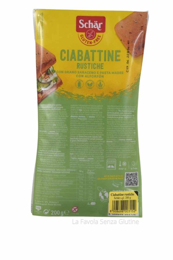 Ciabattine rustiche senza lattosio gr 200 Schar