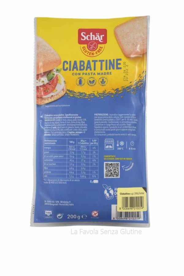 Ciabattine senza lattosio gr 200 Schar