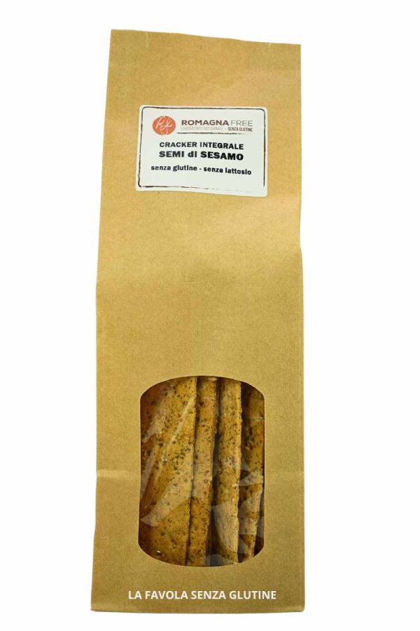 Cracker integrali al sesamo tostato senza lattosio gr 170 Romagna Free