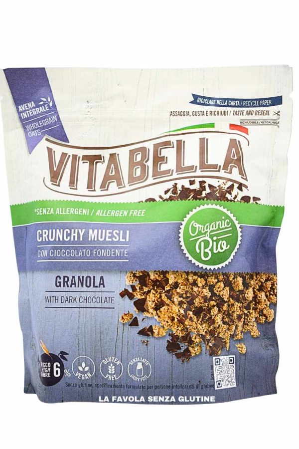 Crunchy muesly granola con cioccolato fondente bio vegan gr 240 Vitabella