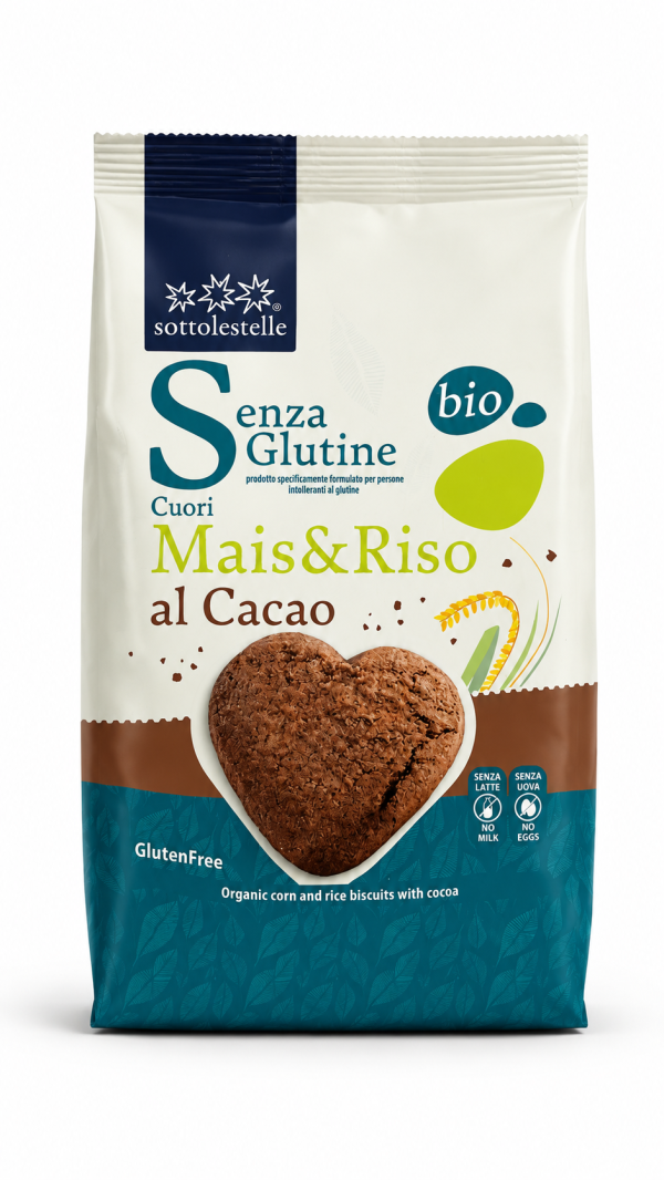 Cuori di mais e riso al cacao BIO VEGAN gr 250 Sottolestelle