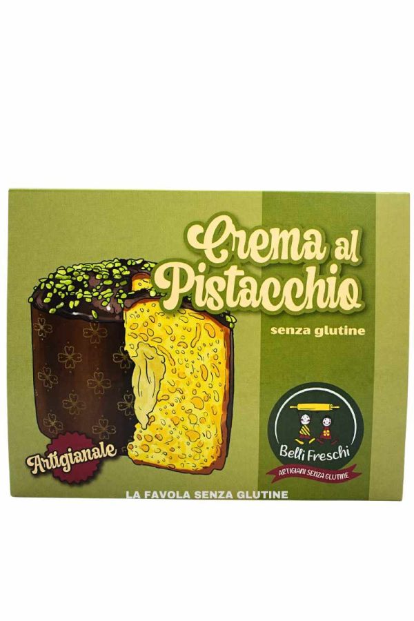 Crema al pistacchio artigianale con glassa al cioccolato e granella di pistacchio gr 500 Belli Freschi