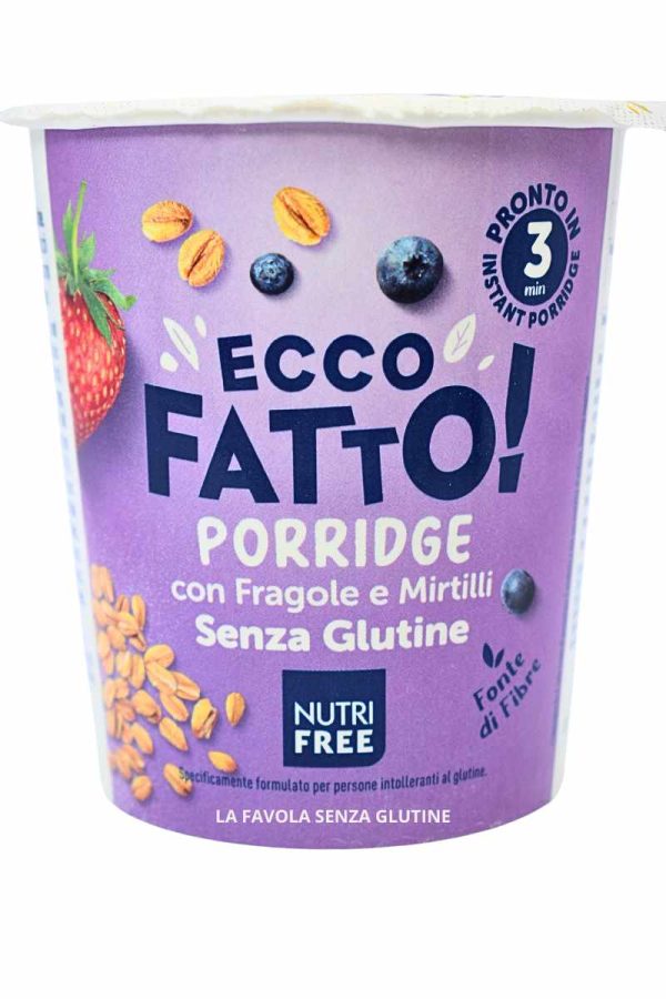 Ecco fatto Porridge con fragole e mirtilli gr 50 Nutrifree