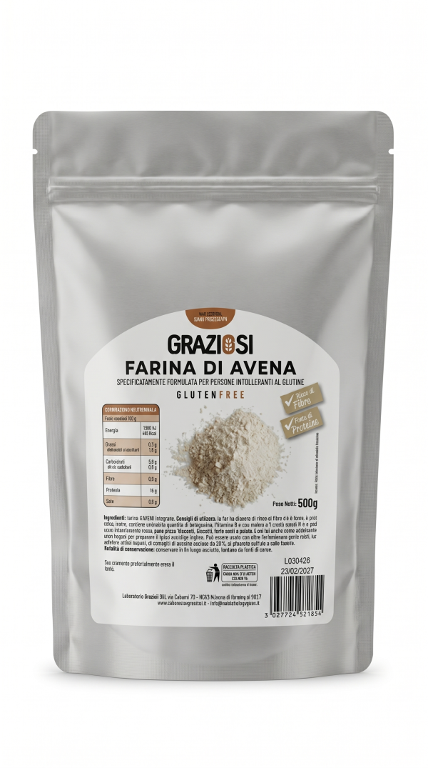 Farina di avena gr 500 Laboratorio Graziosi