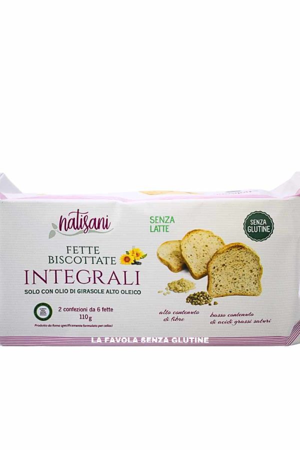 Fette biscottate integrali senza latte vegan 110gr Natisani