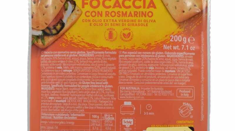 Focaccia al rosmarino senza lattosio gr 200 Schar