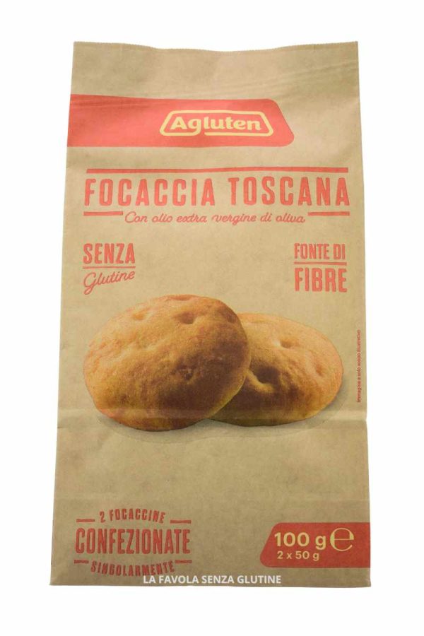 Focaccia toscana senza latte gr 50x4 Agluten