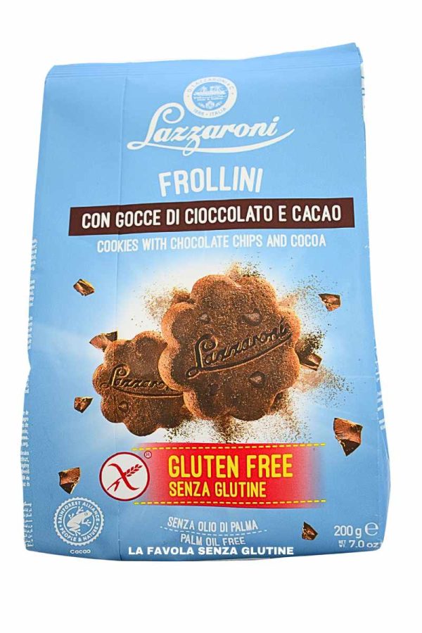 BISCOTTI CACAO E GOCCE DI CIOCCOLATO GR. 200 LAZZARONI