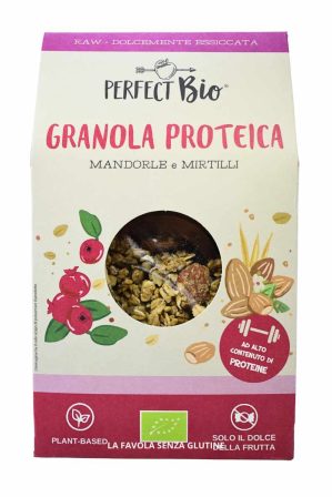 Granola proteica gusto mandorle e mirtilli gr 250 Perfect Bio