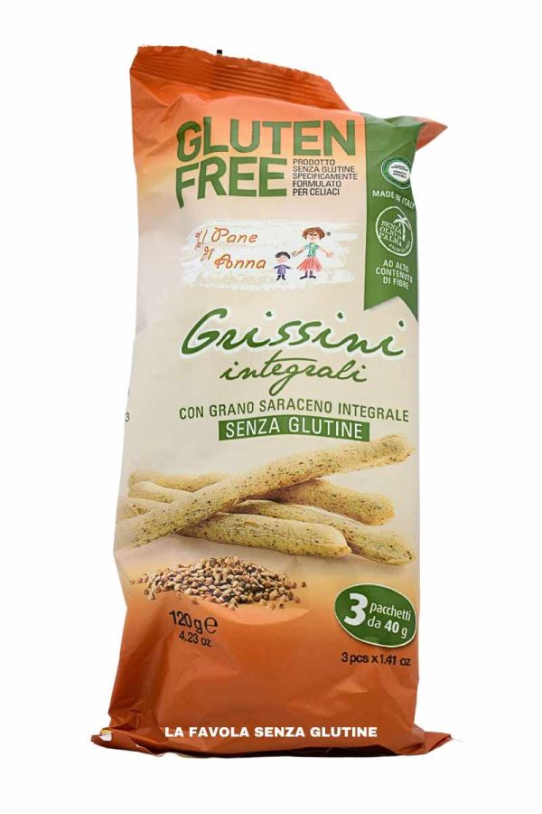 Grissini integrali con grano saraceno integrale senza latte vegan gr 40x3 Il Pane di Anna