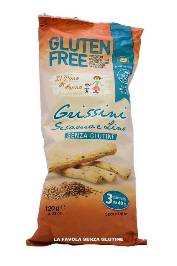 Grissini sesamo e lino senza latte vegan gr 40x3 Il Pane di Anna