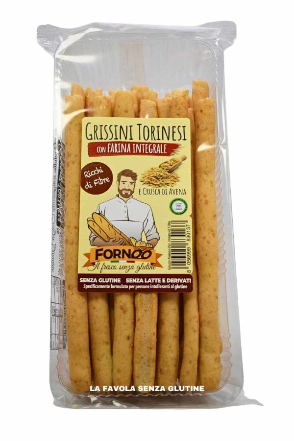 Grissini torinesi con farina integrale senza lattosio gr 120 Fornoo