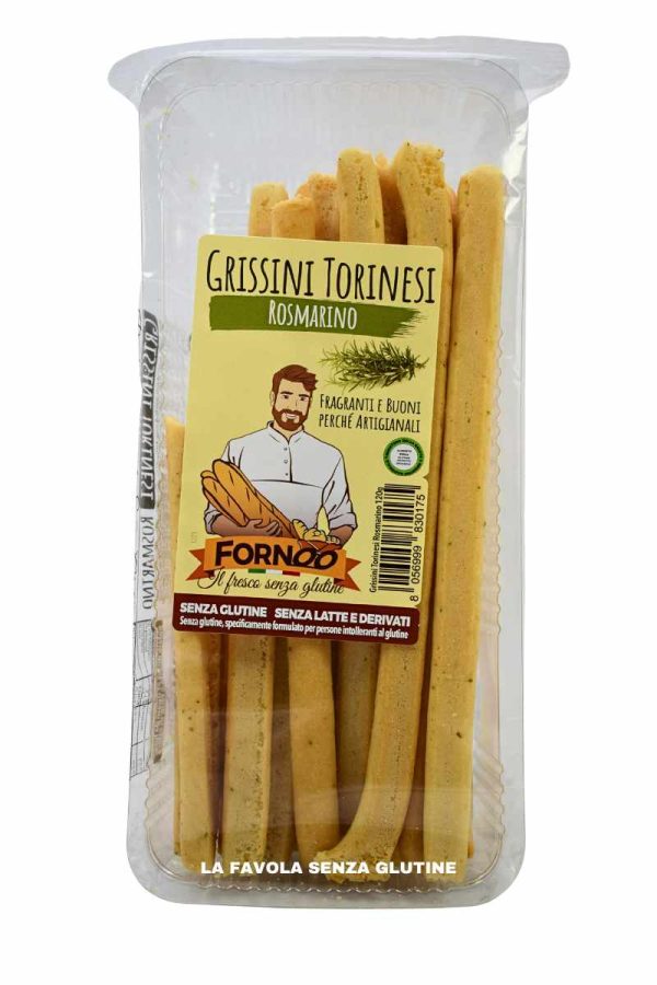 Grissini torinesi al rosmarino senza lattosio gr 120 Fornoo
