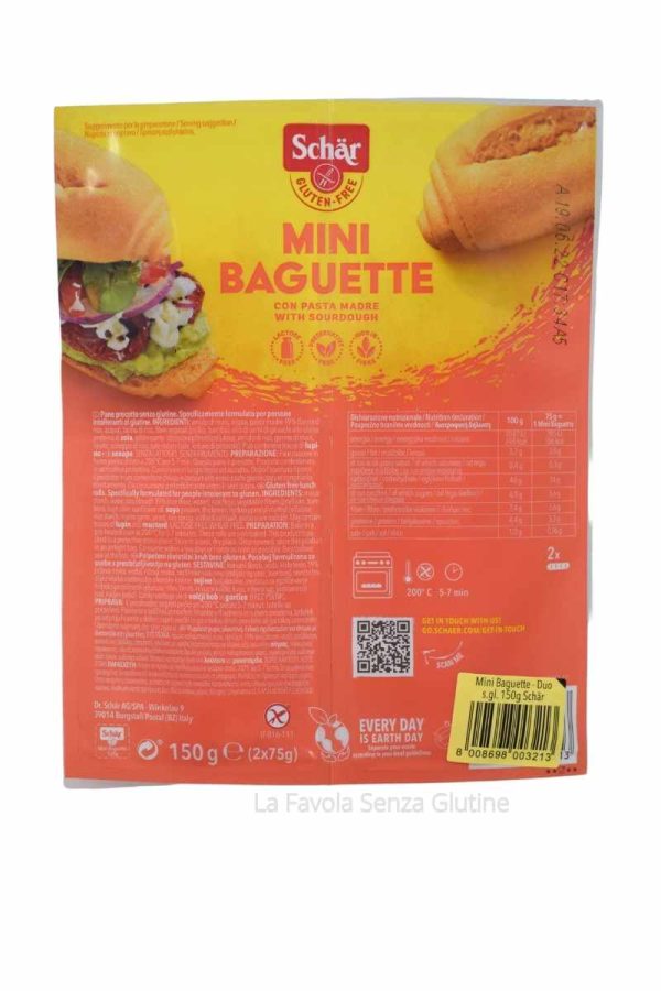 Mini baguette senza lattosio gr 75x2 Schar