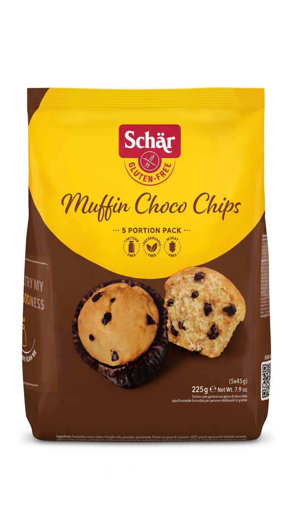 Muffin choco chips senza lattosio gr 45x5 Schar