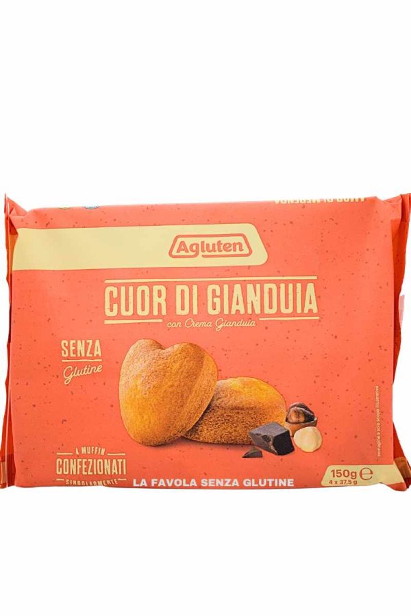 Muffin cuori di gianduia gr 37,5x4 Agluten