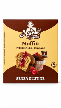 Muffin integrale ai lamponi senza lattosio gr 40X4 Inglese