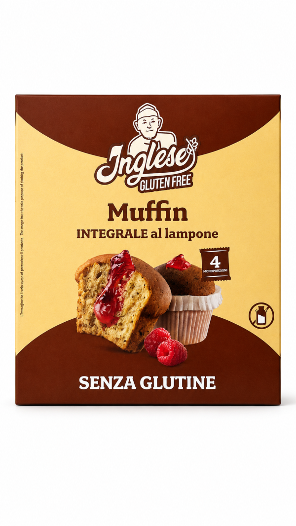 Muffin integrale ai lamponi senza lattosio gr 40X4 Inglese
