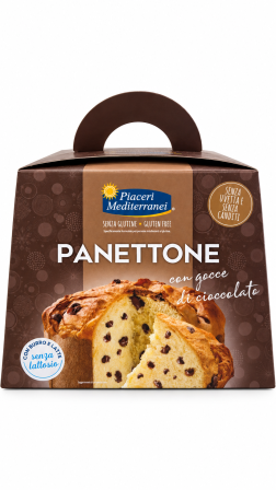 Panettone con gocce di cioccolato senza lattosio gr 650 Piaceri Mediteranei