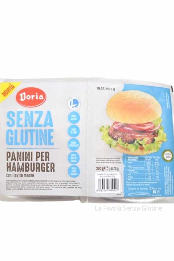 Panini per hamburger senza lattosio gr 75x4 Doria