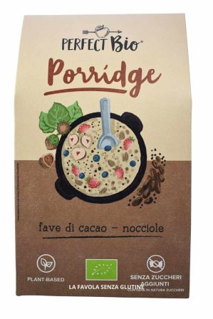 Porridge bio con fave di cacao e nocciole gr 250 Perfect Bio