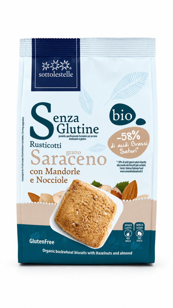 Rusticotti grano saraceno, mandorle e nocciole BIO VEGAN gr 250 Sottolestelle