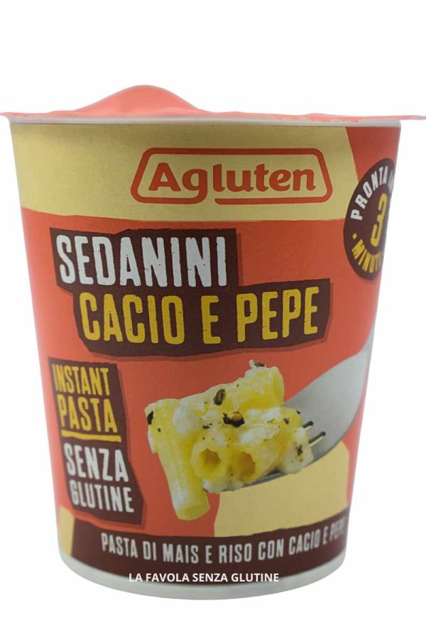 Sedanini di mais e riso con cacio e pepe gr 70 Agluten