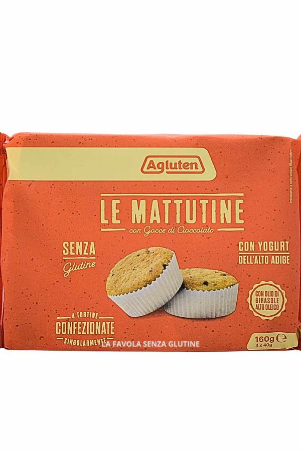 Tortine Le mattutine con yogurt e gocce di cioccolato gr 40x4 Agluten