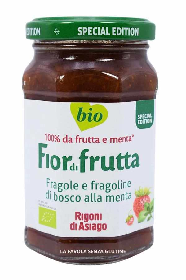 Preparazione bio gusto fragole e fragoline di bosco alla menta vegan gr 250 Rigoni di Asiago